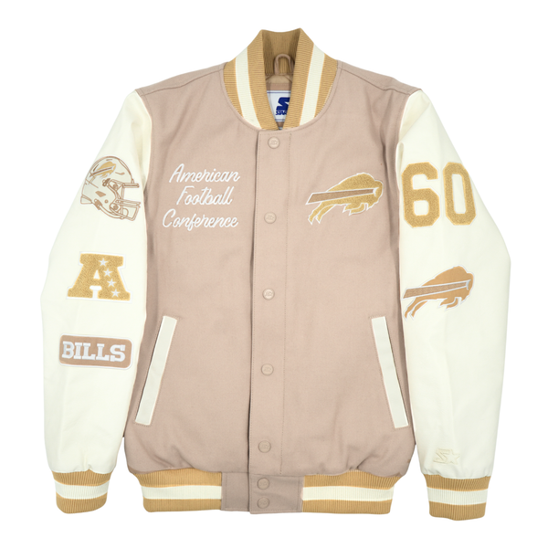 Starter Bill Brown/White Colorblocking Varsity Jacket | The BFLO Store