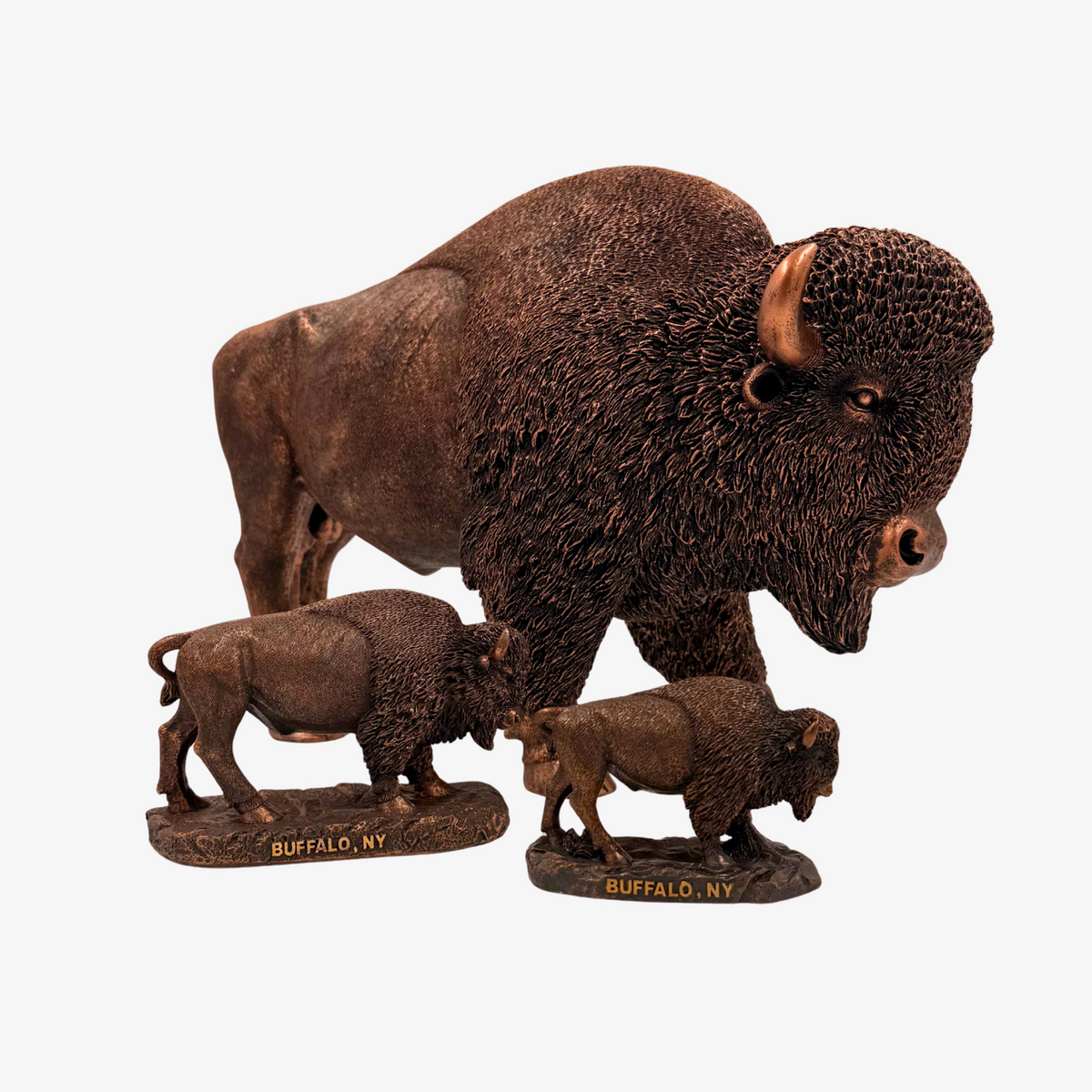 3 resin buffalo desk statues all various sizes
