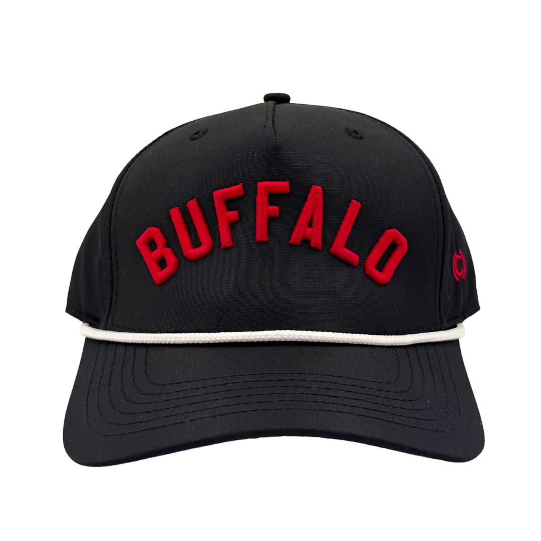Black Red Black Performance Rope "Buffalo" Hat