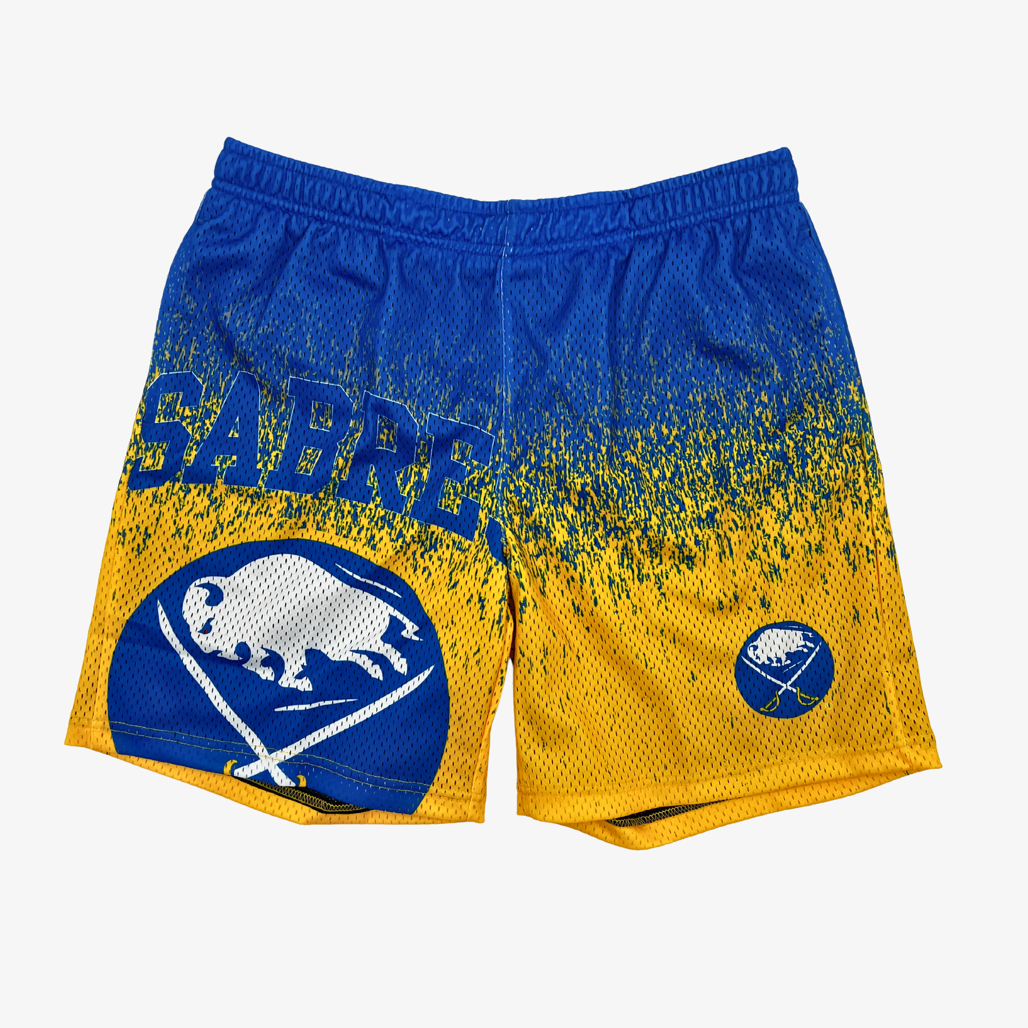 Buffalo Sabres Royal &amp; Gold With Big Logo Mesh Shorts