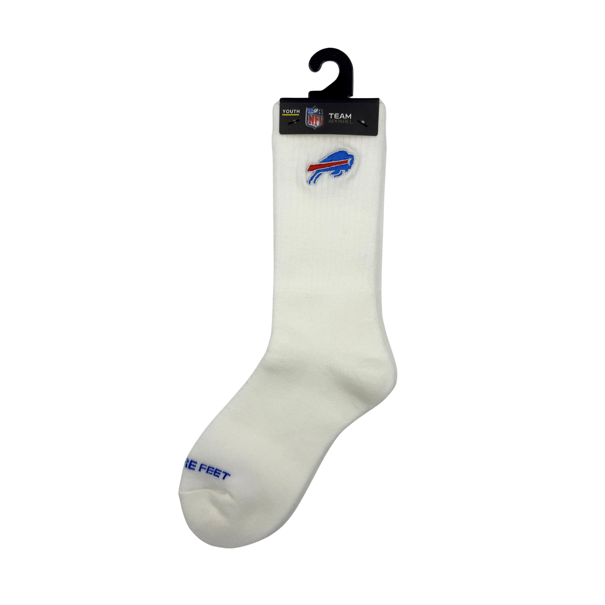 Youth Buffalo Bills Primary Logo White For Bare Feet Socks