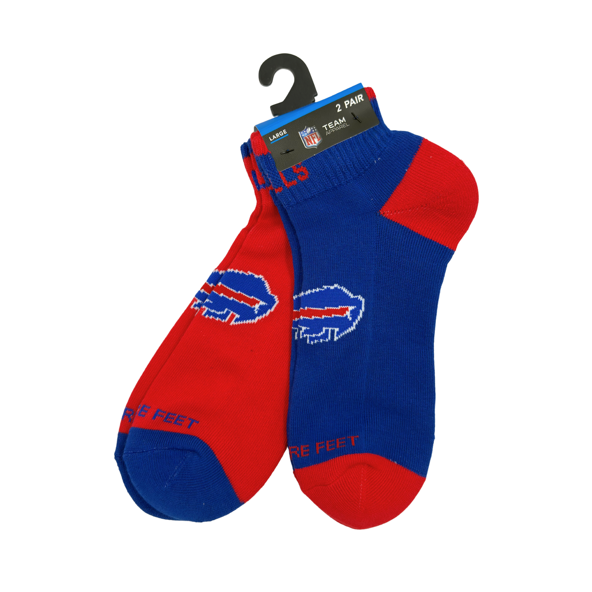 Buffalo Bills Royal & Red 2 Pair For Bare Feet Quarter Crew Socks
