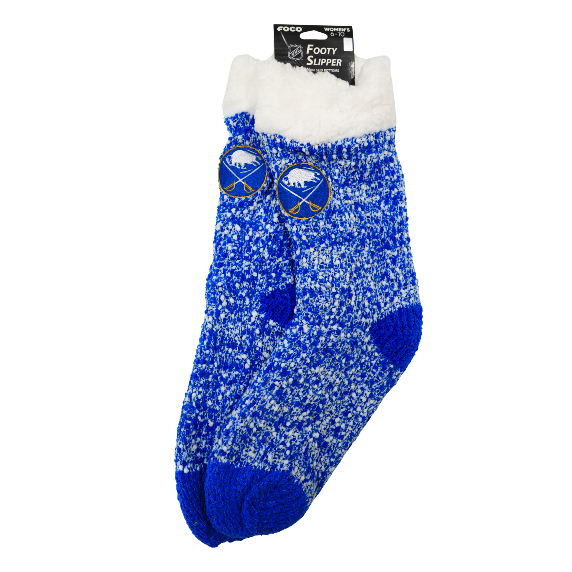 Women's Buffalo Sabres Logo Fuzzy Footy Slippers