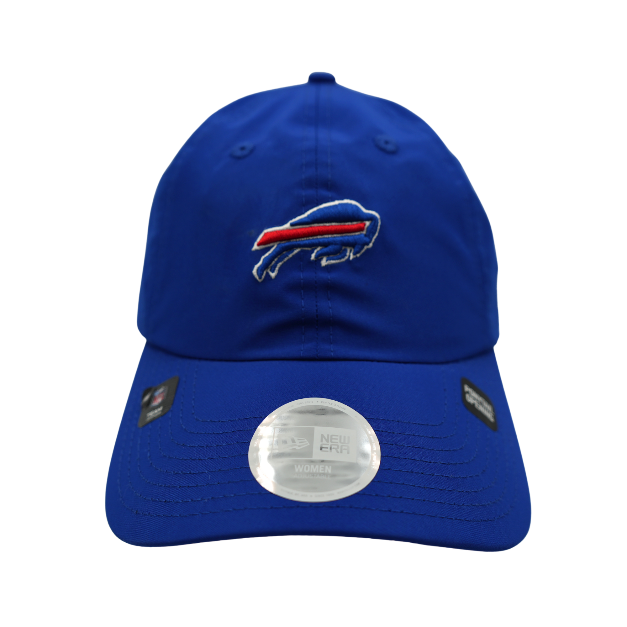Women's New Era 9FORTY Buffalo Bills Blue Crisscross Ponytail Hat