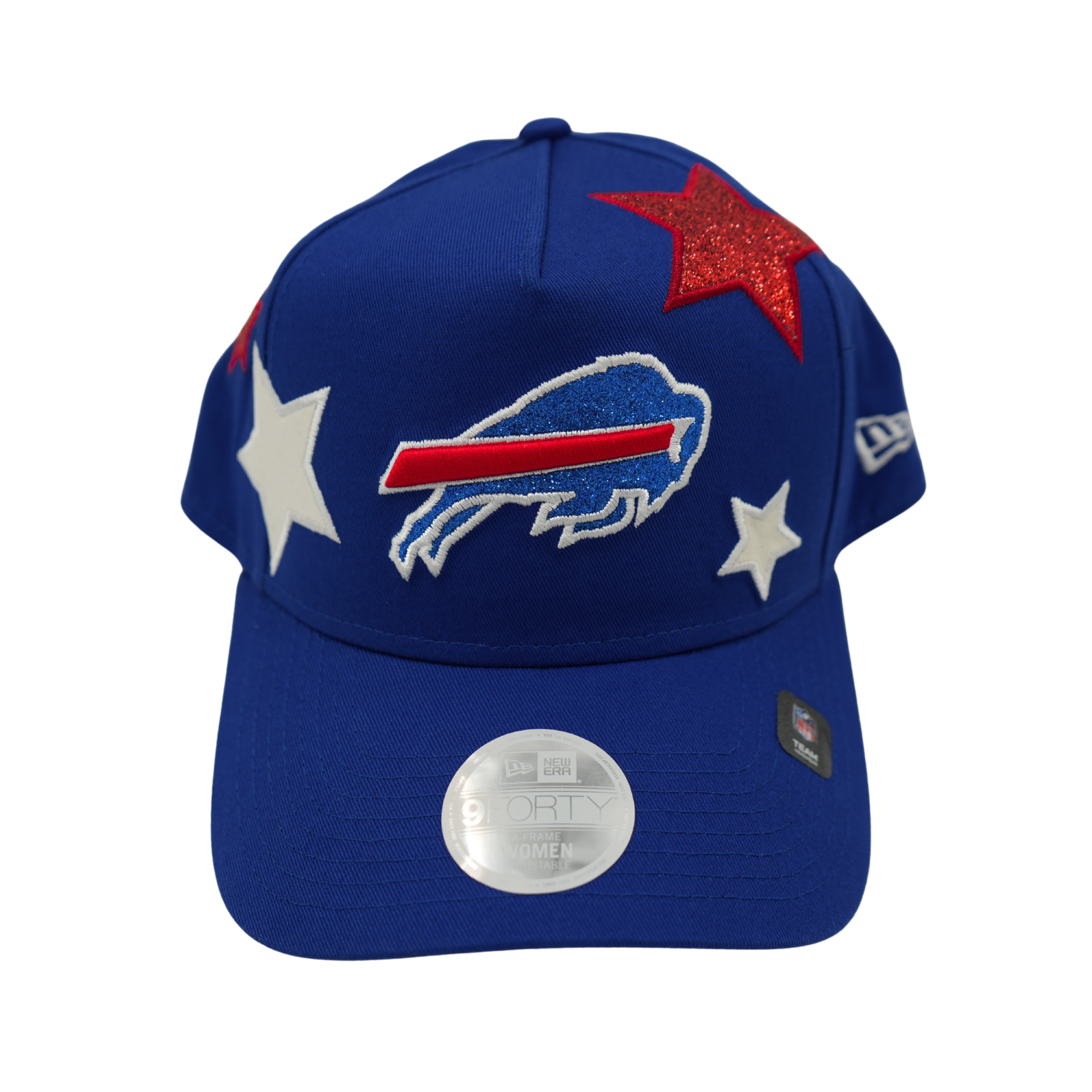 Women's New Era 9FORTY Buffalo Bills Glitter Stardom A-Frame Hat