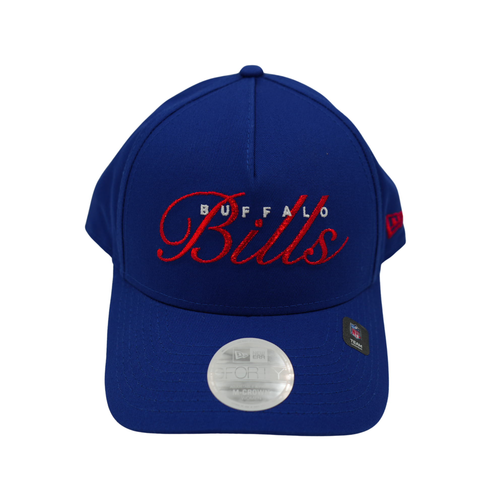 Women's New Era 9FORTY Buffalo Bills Red Metallic Script M-Crown Snapback