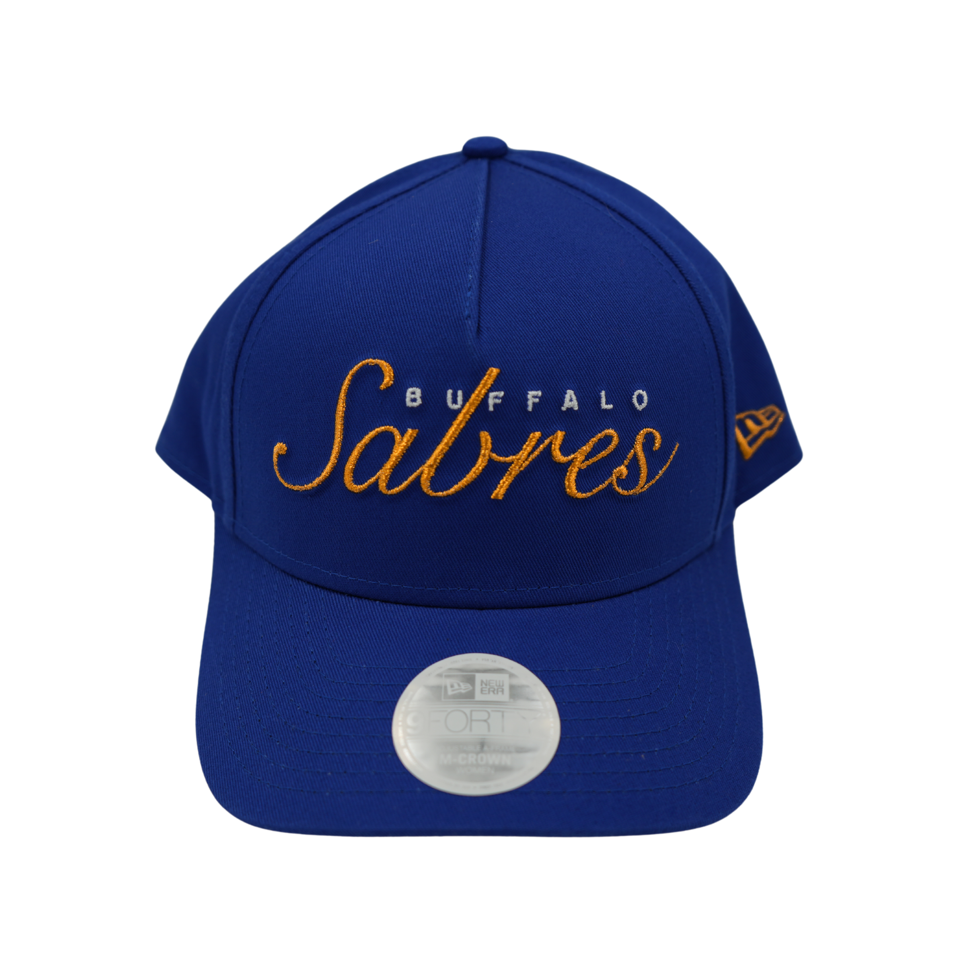 Women's New Era 9FORTY Buffalo Sabres Gold Metallic Script M-Crown Snapback