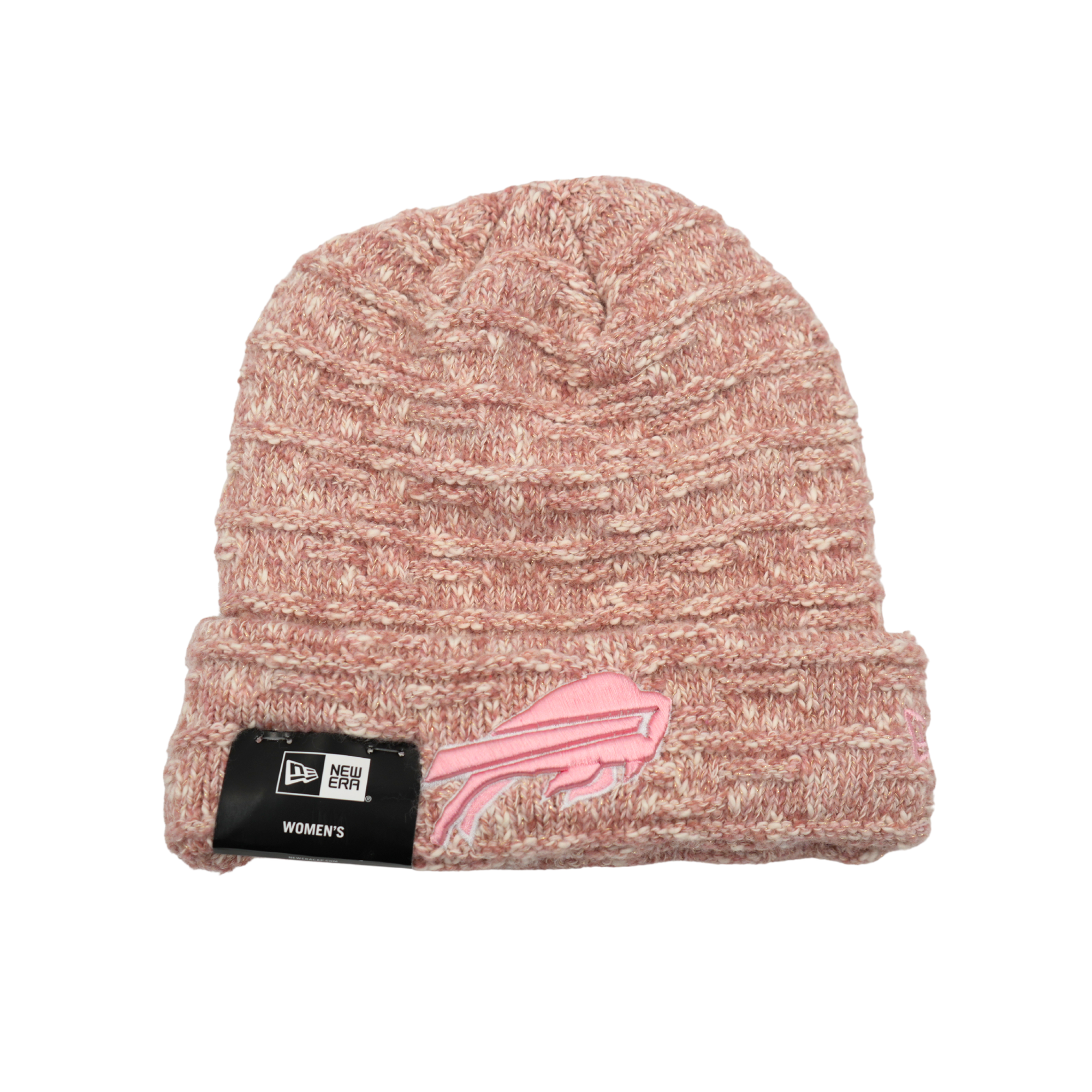 Women's New Era Buffalo Bills Pink & White Sparkle Knit Beanie