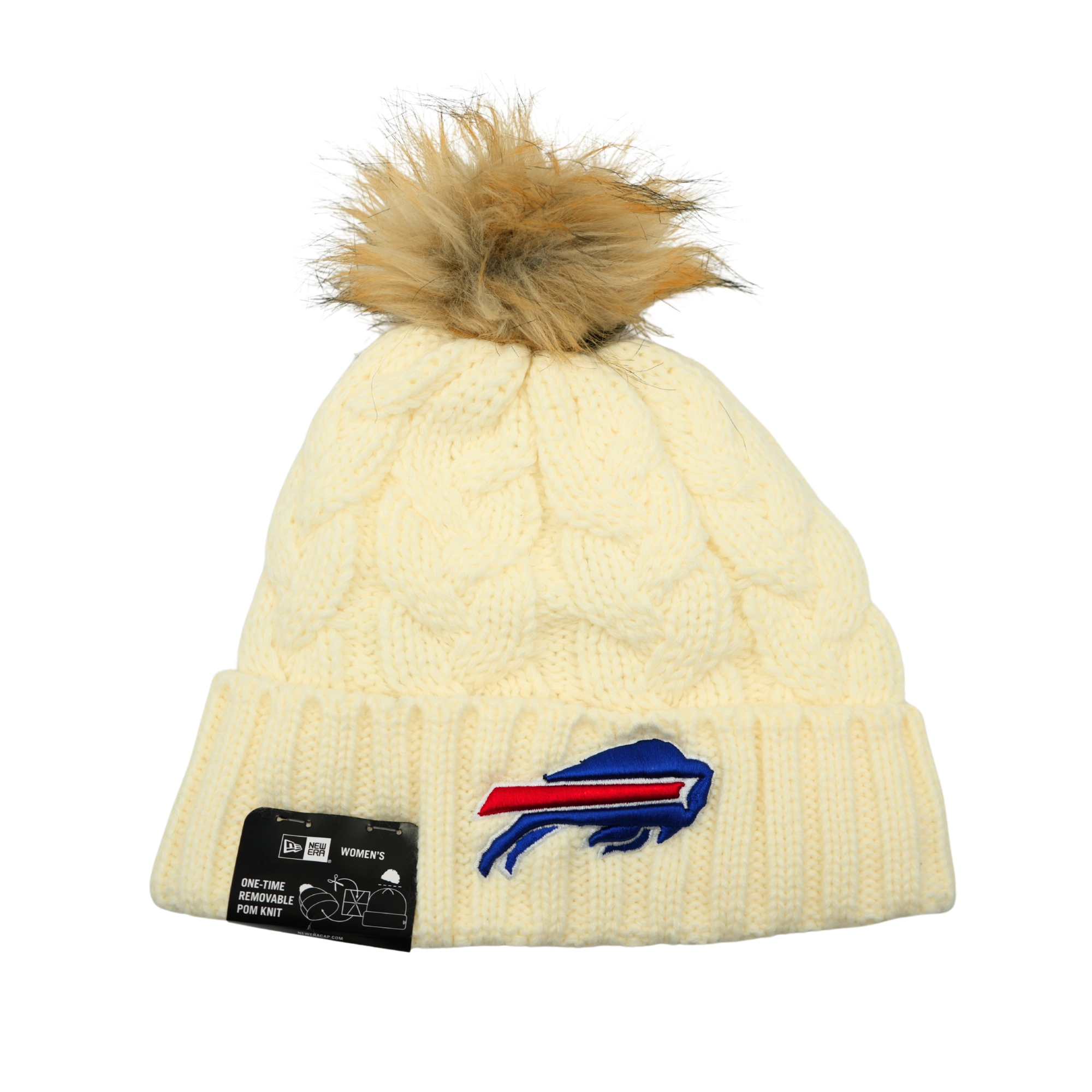 Women's New Era Buffalo Bills White Knit Pom