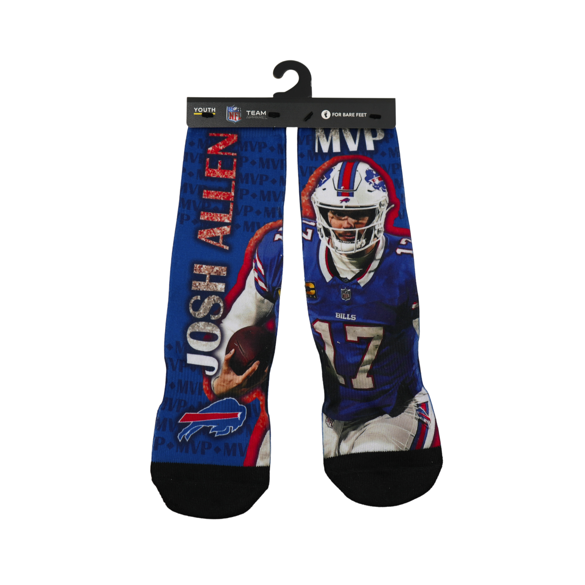 Youth Buffalo Bills Josh Allen 17 MVP For Bare Feet Socks