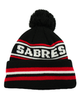 Youth New Era Buffalo Sabres Alternate Logo Striped Knit Pom