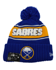Youth New Era Buffalo Sabres Bold Striped Knit Pom