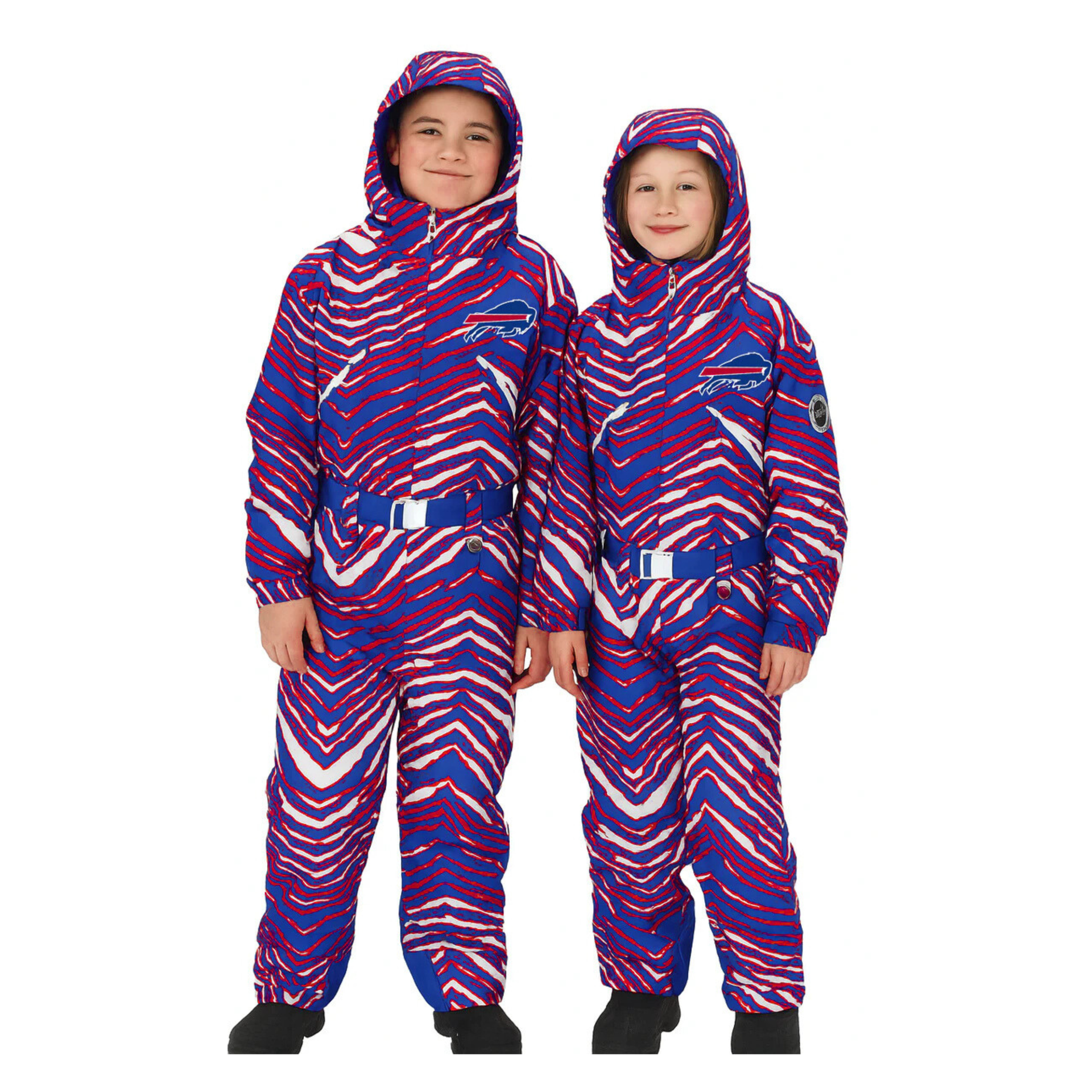 Youth Zubaz Bills Zebra Royal Tundra Tux Snowsuit | The BFLO Store