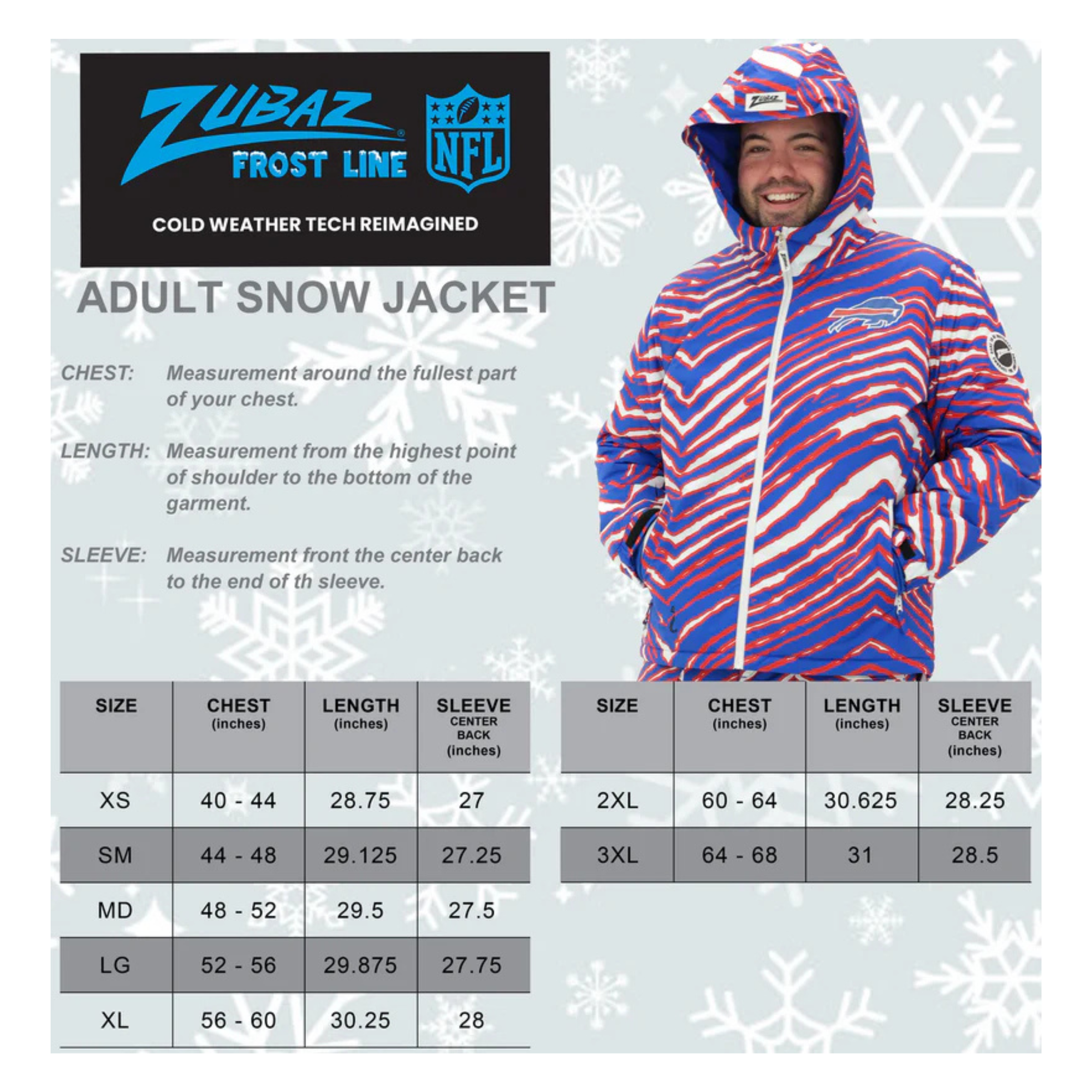 Zubaz Bills Zebra Royal Bleacher Blazer Snow Jacket | The BFLO Store Zubaz Bills Zebra Royal Bleacher Blazer Snow Jacket | The BFLO Store