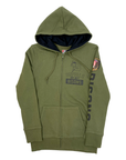 Women's New Era Bisons Armed Forces Military Green Zip-Up