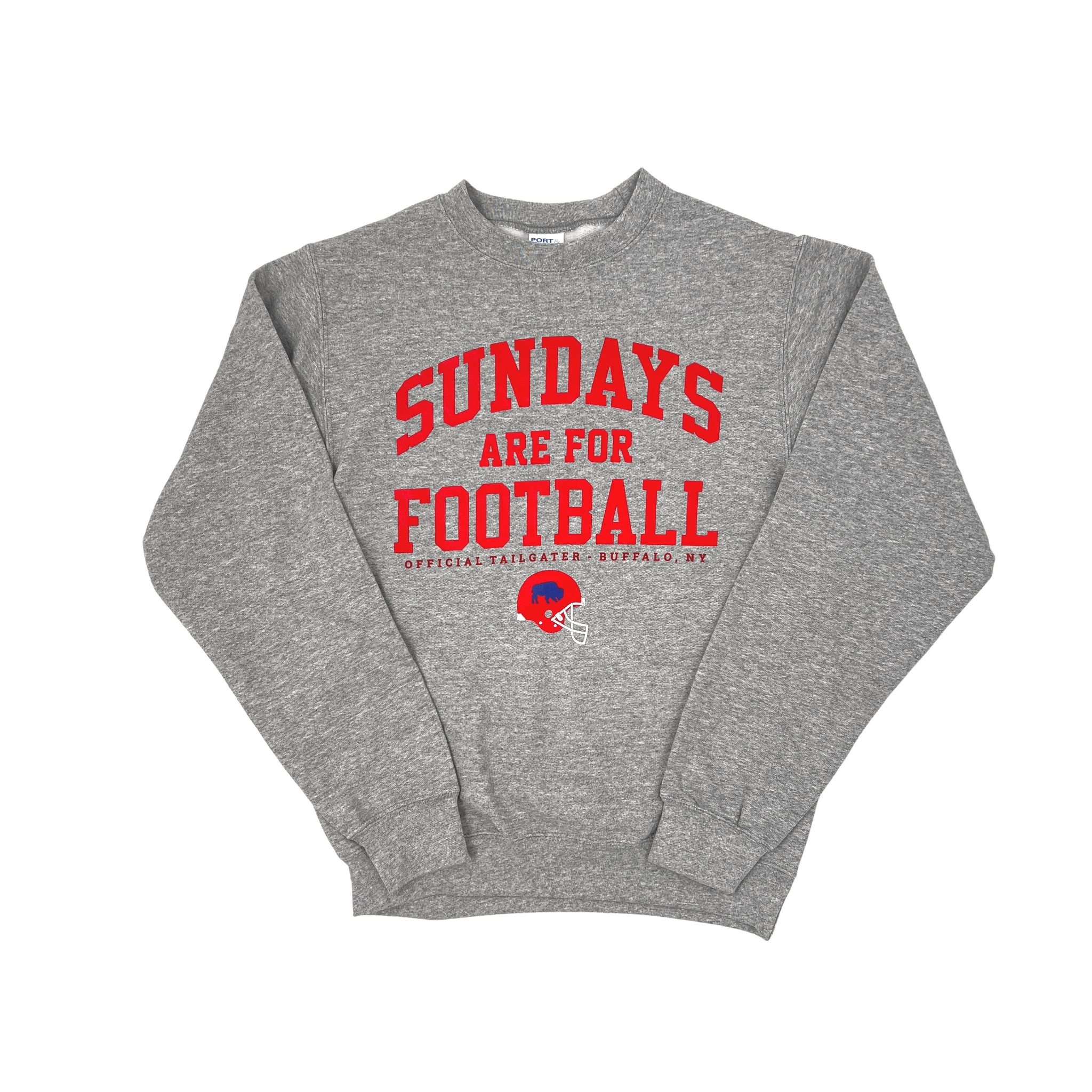 Unisex Sundays Are For Football Gray Crewneck Sweatshirt