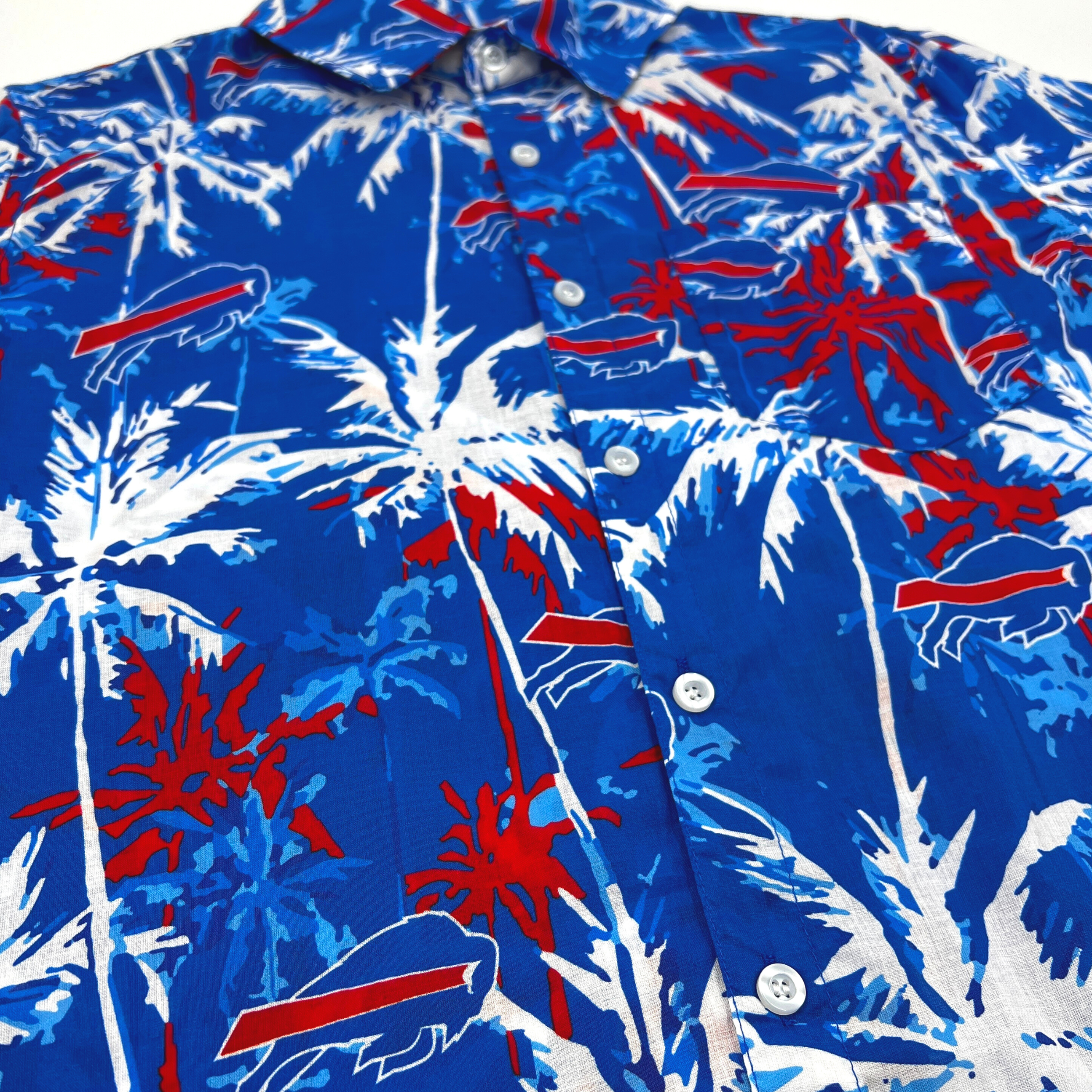 Buffalo Bills Royal Blue Floral Button Up Shirt