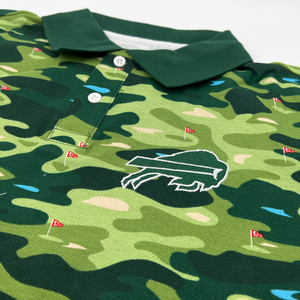 New Era Buffalo Bills Camo Green Golf Polo