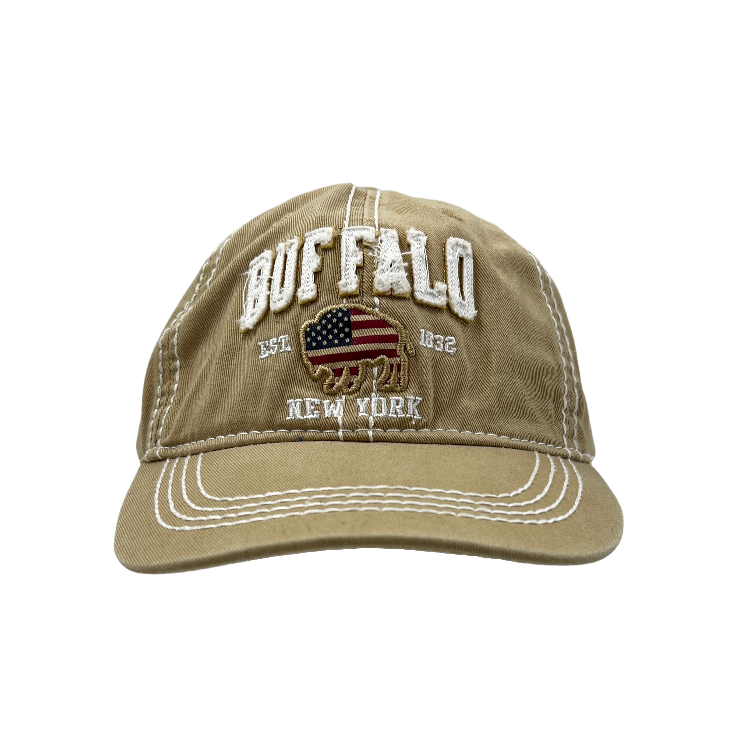 Buffalo Sabres Distressed Royal & Tan Adjustable Hat