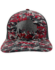 BFLO Red & Black Digital Camo Adjustable Mesh Snapback Hat