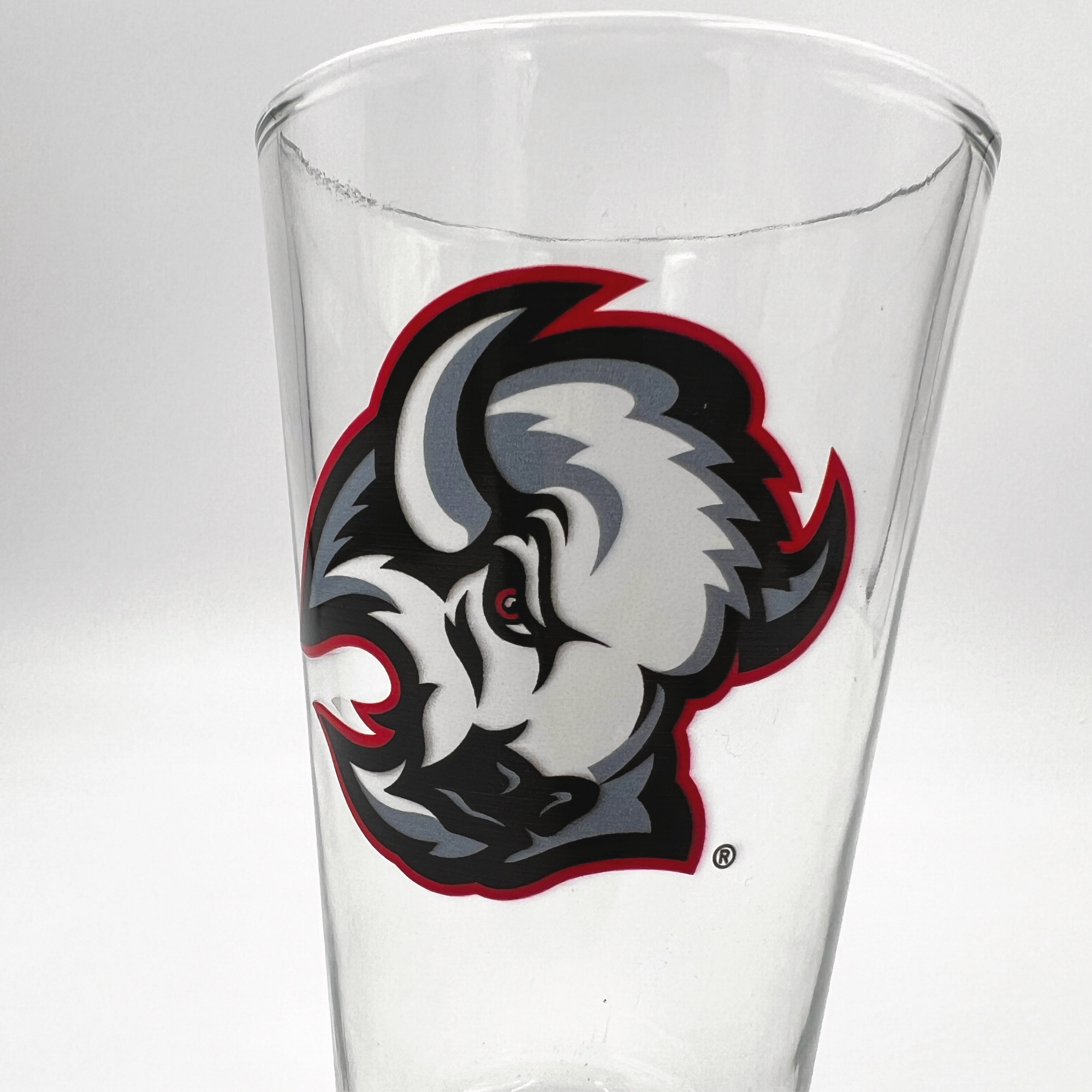 Buffalo Sabres Red &amp; Black Goat Head Pint Glass