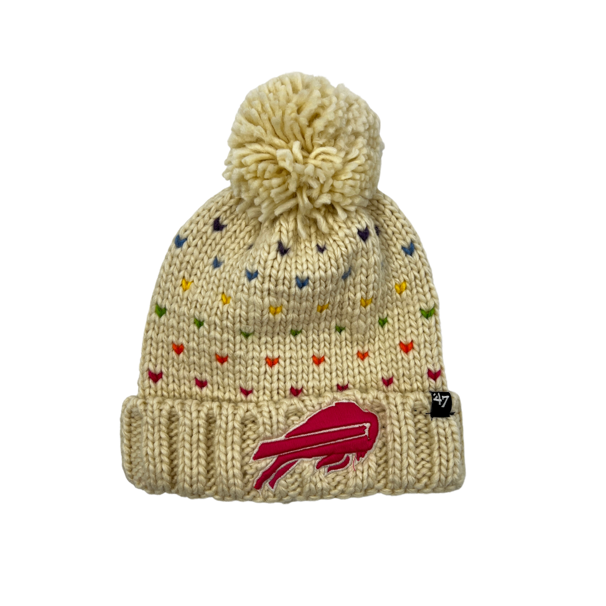 Girls '47 Brand Bills Rainbow Hearts Knit Winter Hat