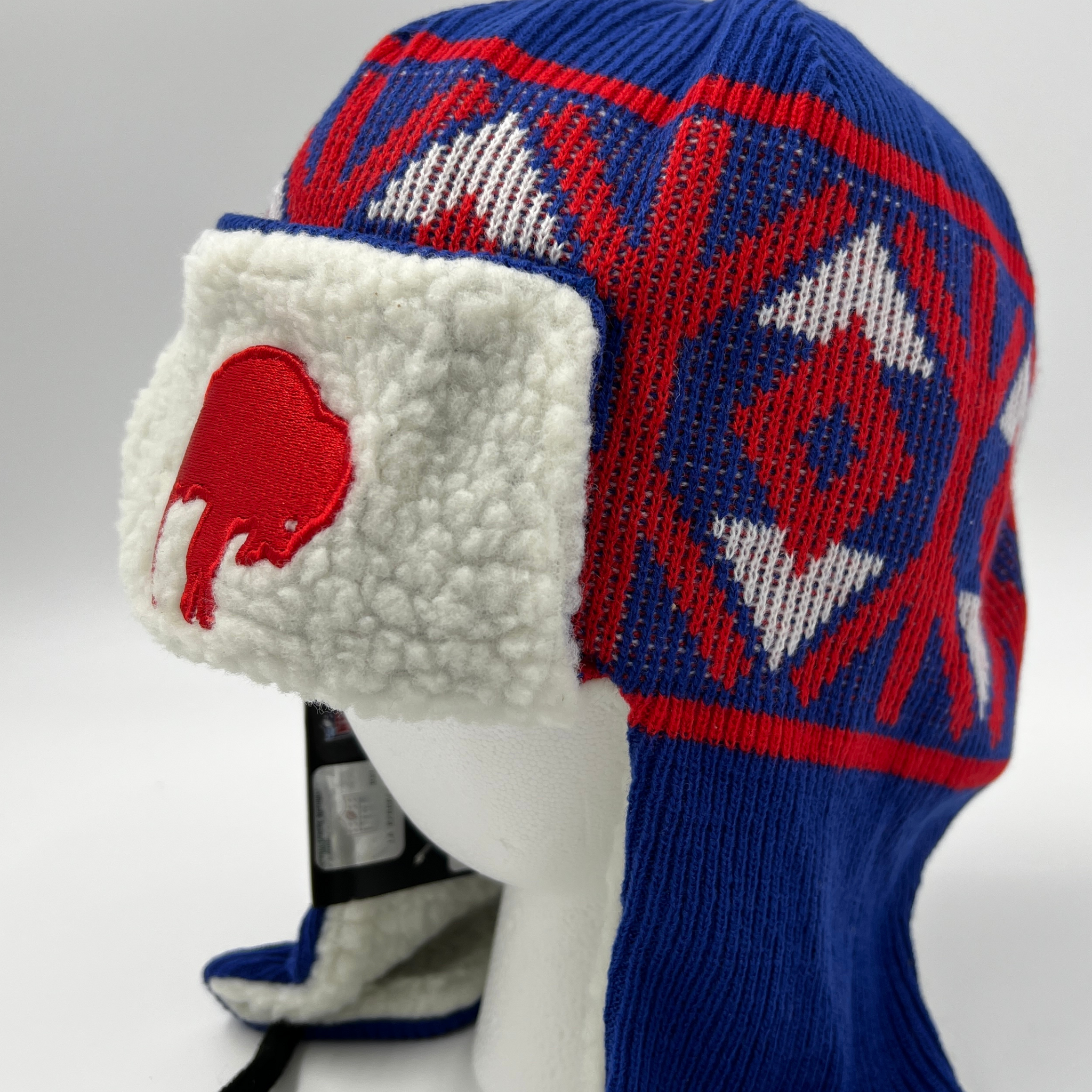 New Era Bills Standing Buffalo Knit Trapper Fleeced Winter Hat