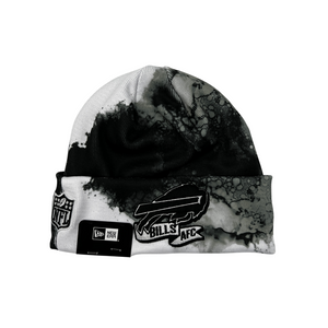 Youth New Era Bills Black And White Sideline Knit Hat