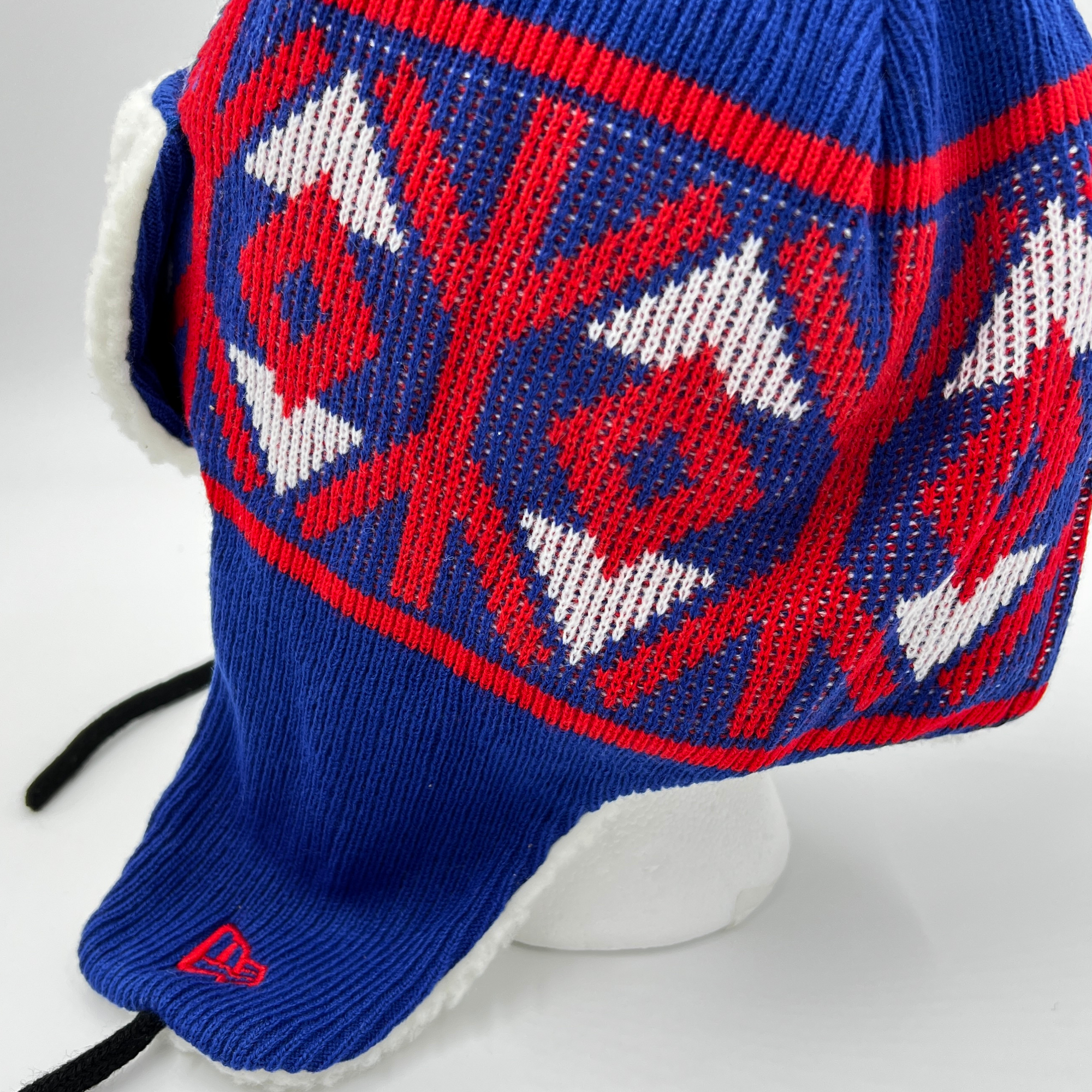 New Era Bills Standing Buffalo Knit Trapper Fleeced Winter Hat