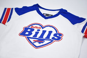 Girls Youth Buffalo Bills Heart White With Red And Blue Short Sleeve Shirt