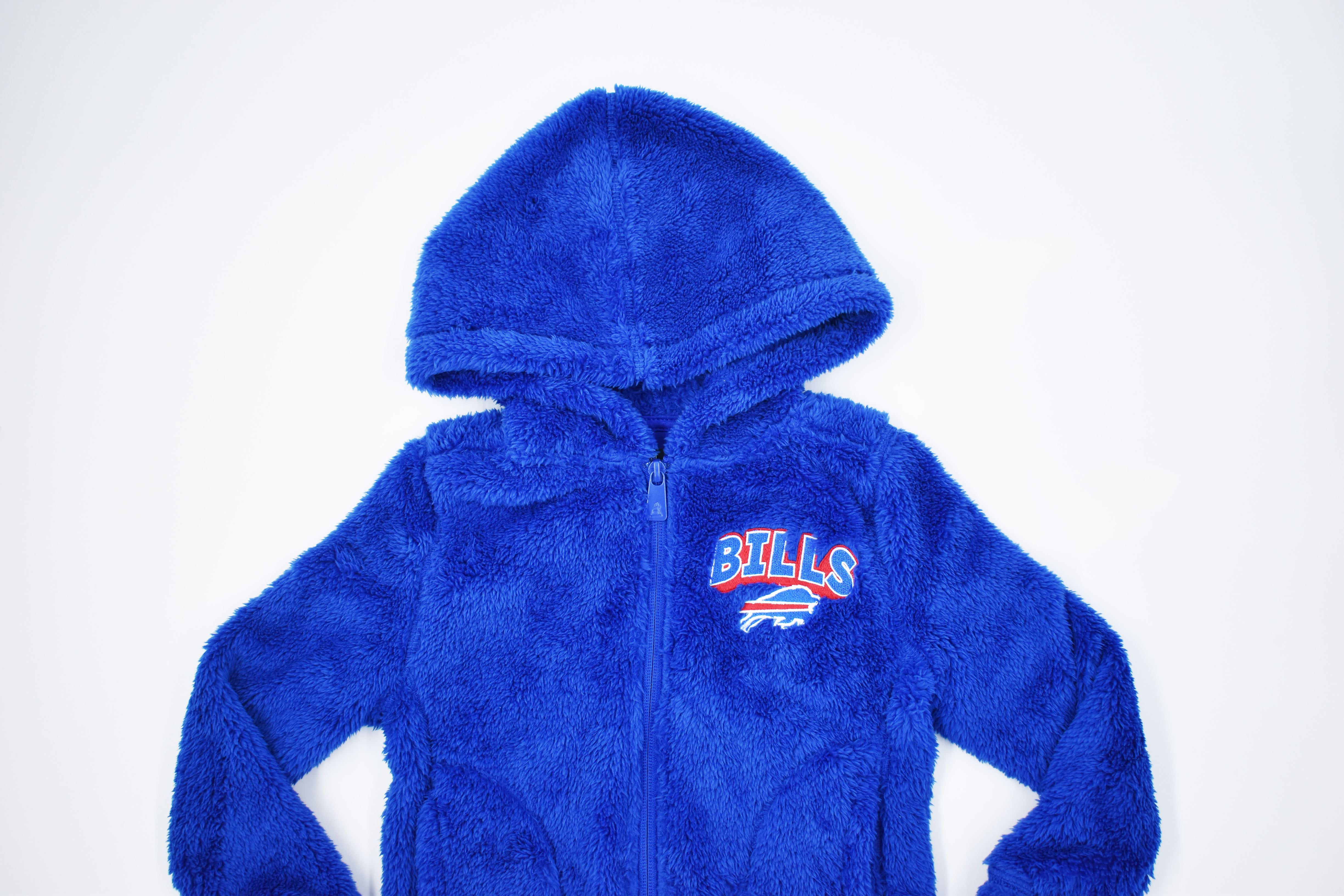 Youth Girls New Era Bills Heather Blue Zip-Up Hoodie