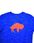 Women's Buffalo Bills Heather Royal With Standing Buffalo Crop Top Long Sleeve