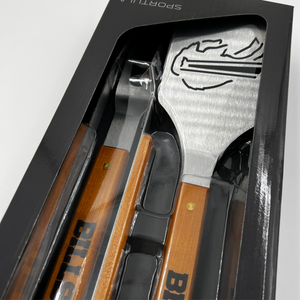 Buffalo Bills Wooden Classic Grill Set