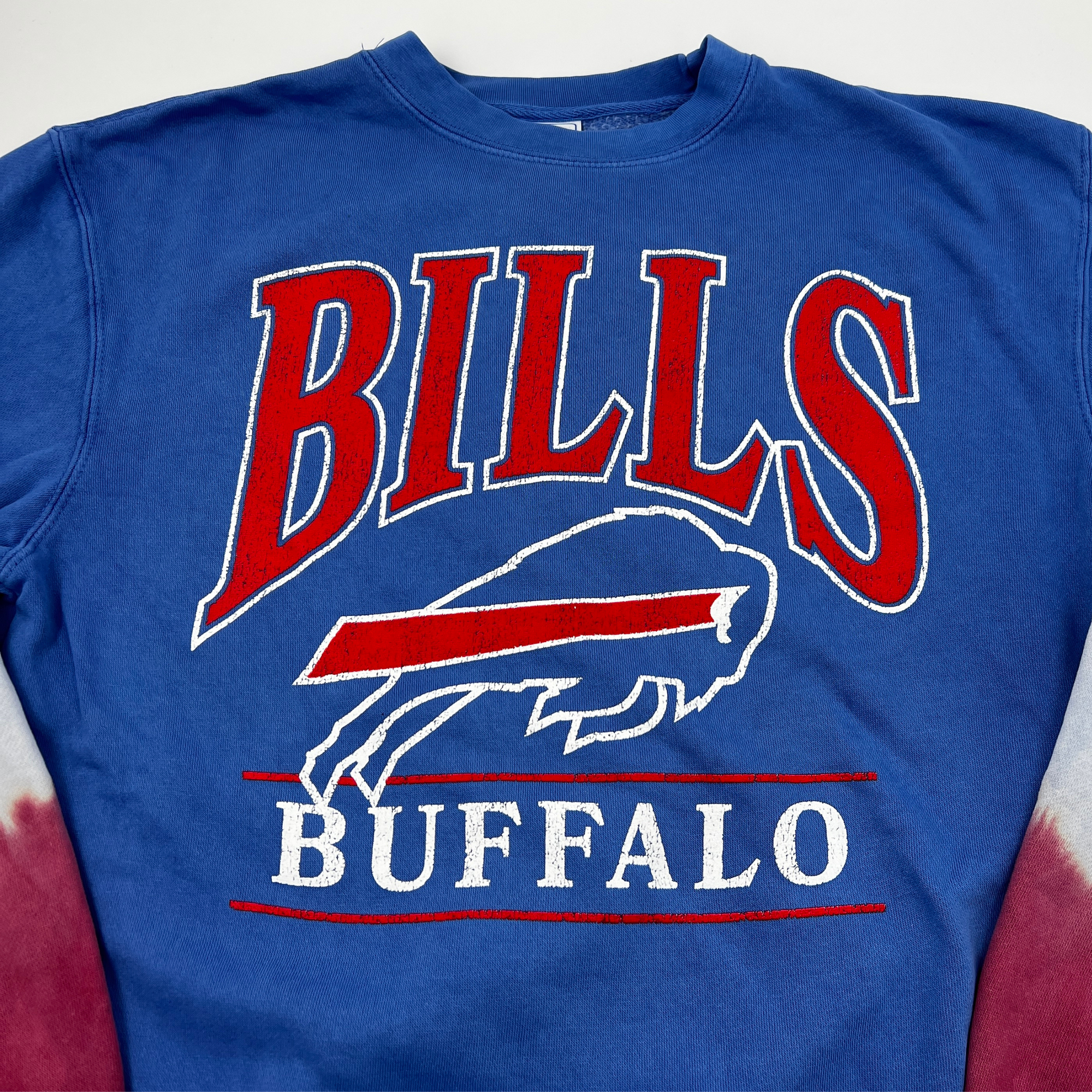 &#39;47 Brand Buffalo Bills Cadet Blue With Tie Dye Sleeves Crewneck