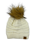 Women's Ivory Knit Winter Hat