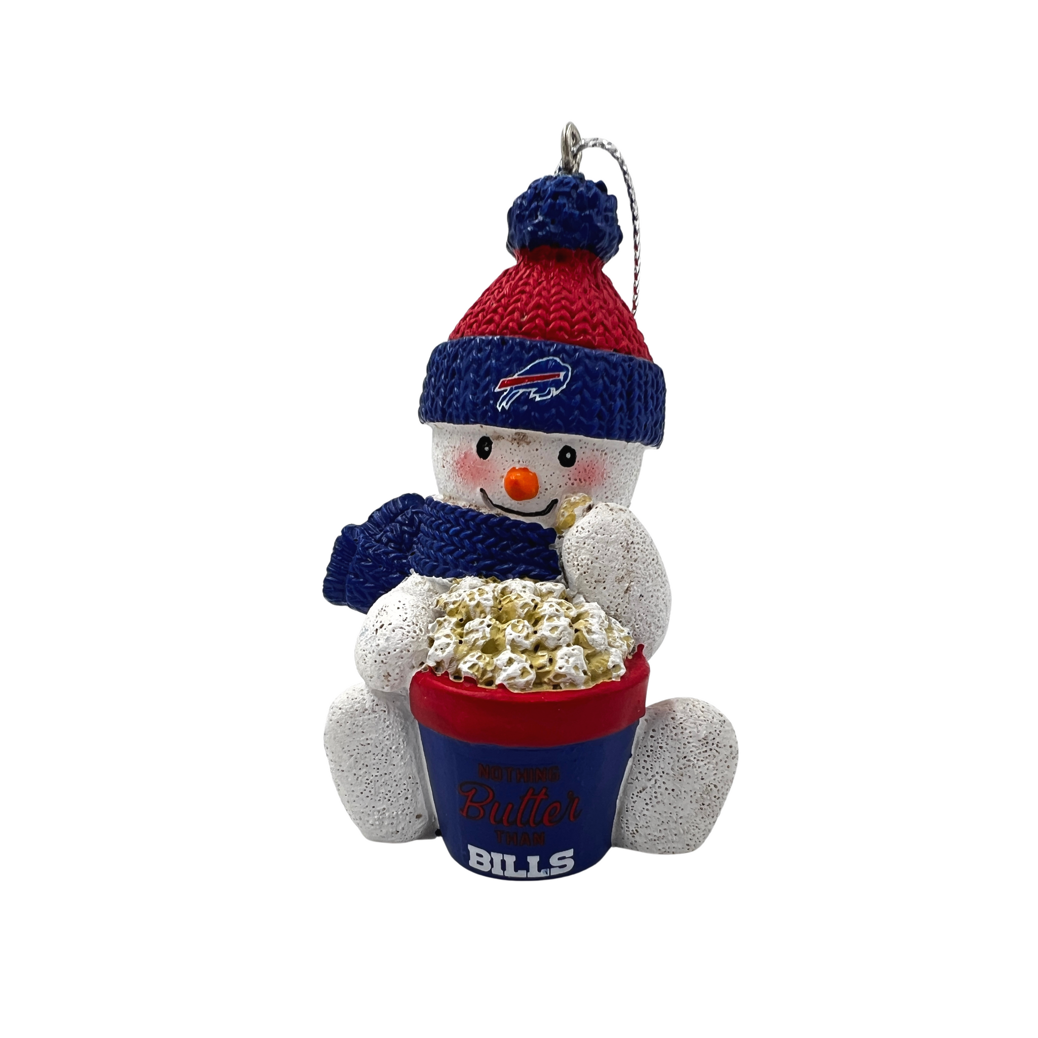 Bills Snowman with Popcorn Ornament