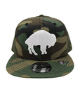 New Era Bills Camo With White Standing Buffalo Snapback Hat