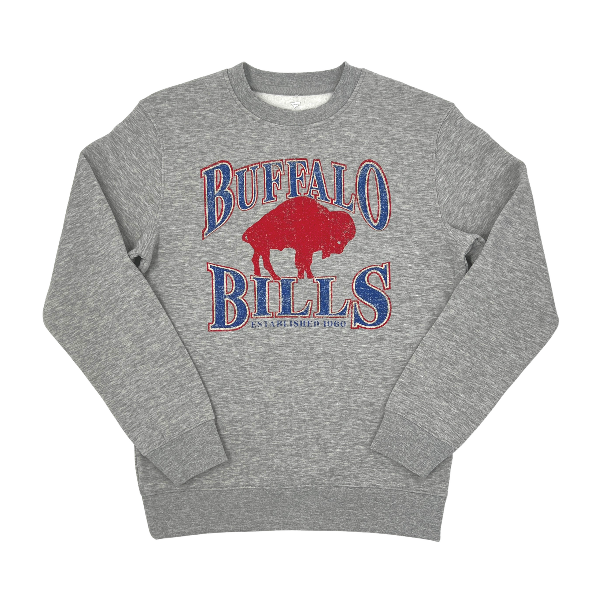 Buffalo Bills Gray Retro Fleece Crewneck