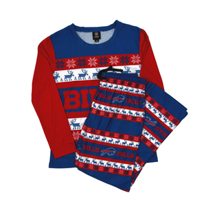 Men's Buffalo Bills Ugly Sweater Crewneck Pajama Set