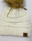 Women's Ivory Knit Winter Hat