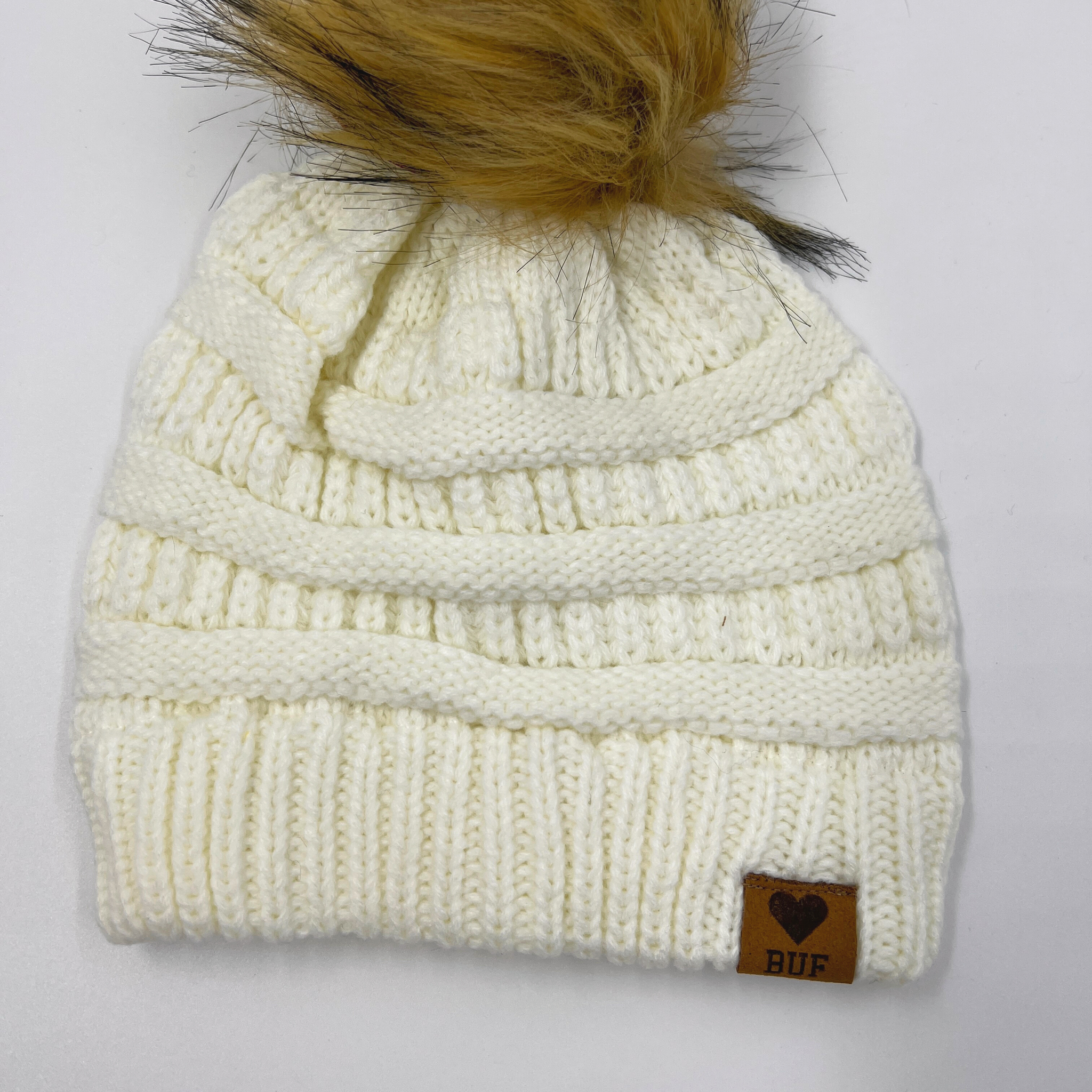 Women's Ivory Knit Winter Hat