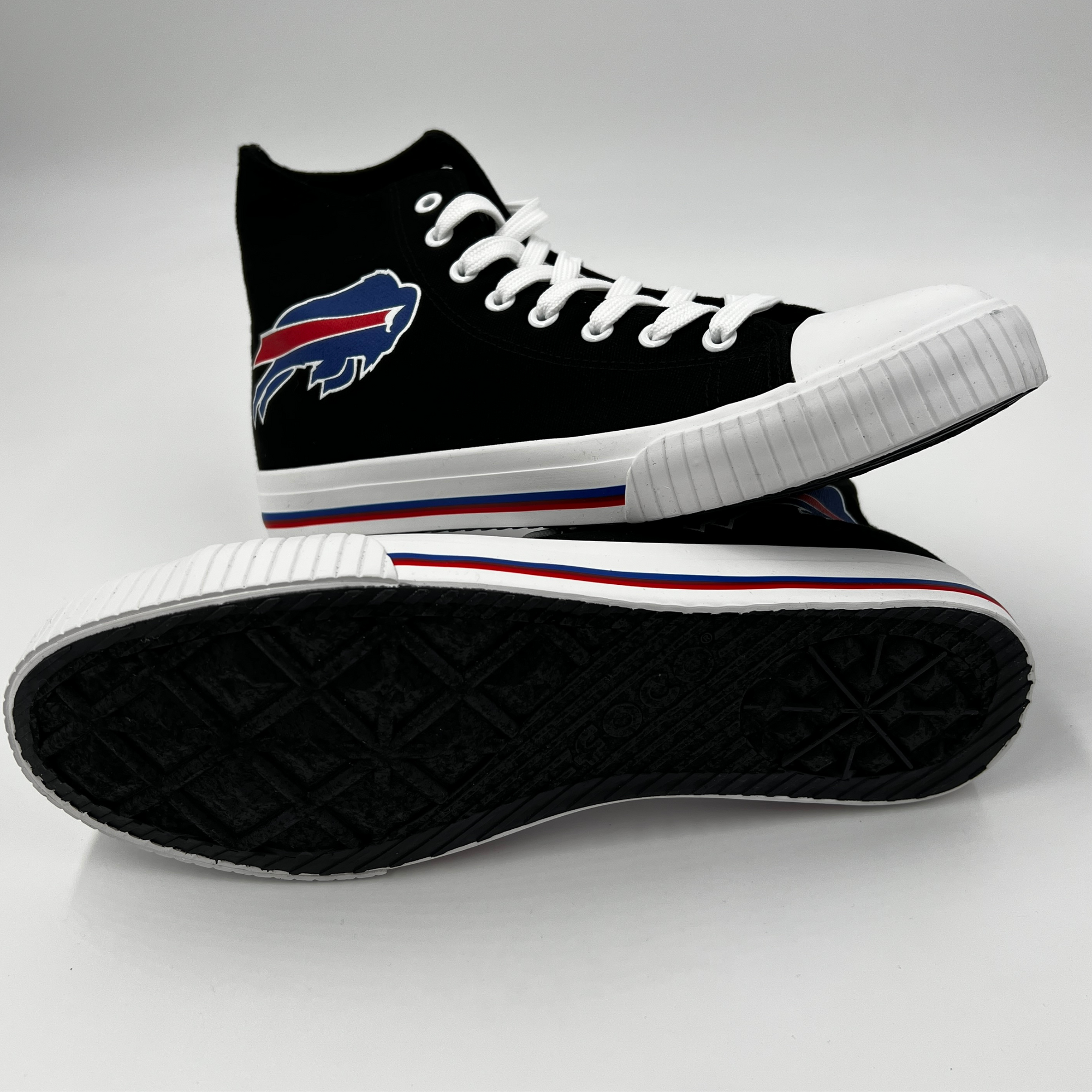 Buffalo Bills Black Canvas Hightop Sneakers | The BFLO Store Buffalo Bills Black Canvas Hightop Sneakers | The BFLO Store