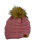 Women's Buffalo Pink Knit Winter Hat