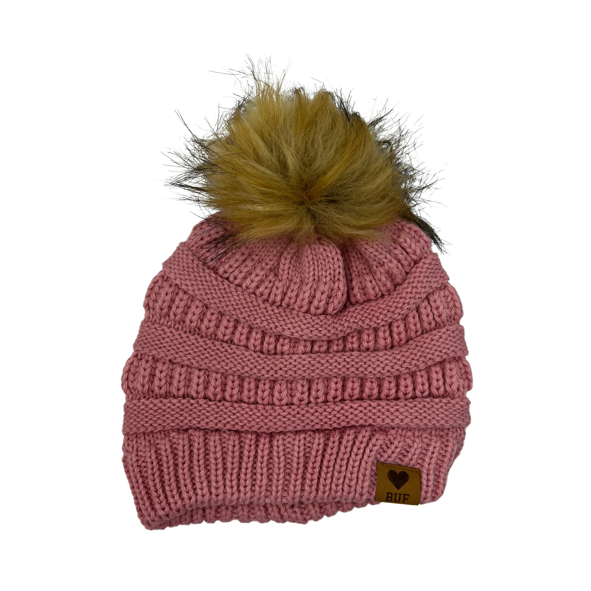 Women's Buffalo Pink Knit Winter Hat