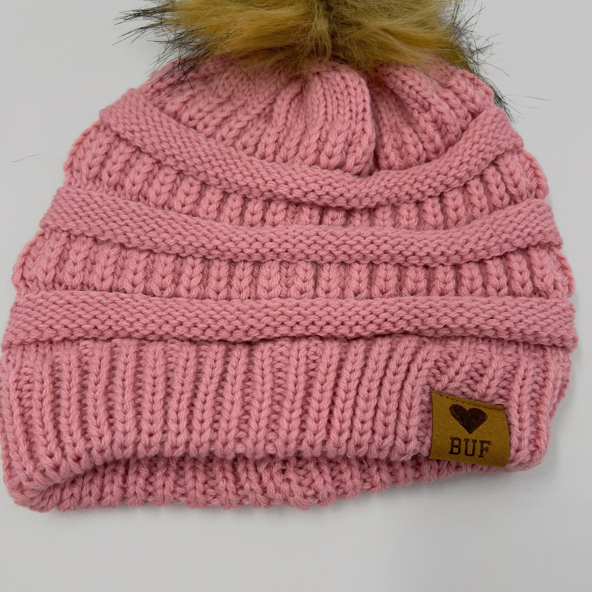 Women&#39;s Buffalo Pink Knit Winter Hat