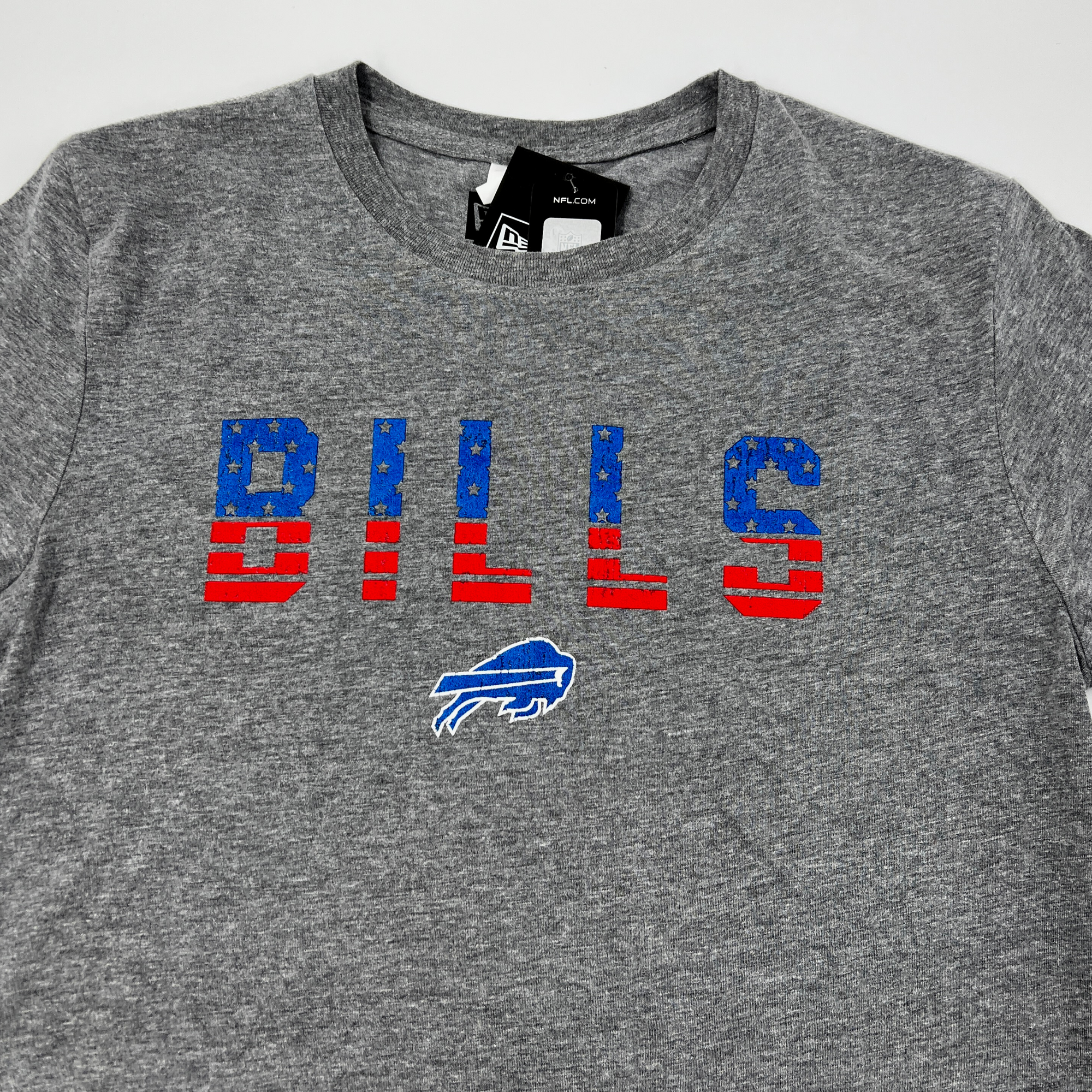 New Era Buffalo Bills Patriotic Letters Gray Short Sleeve Shirt