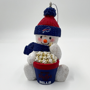 Bills Snowman with Popcorn Ornament