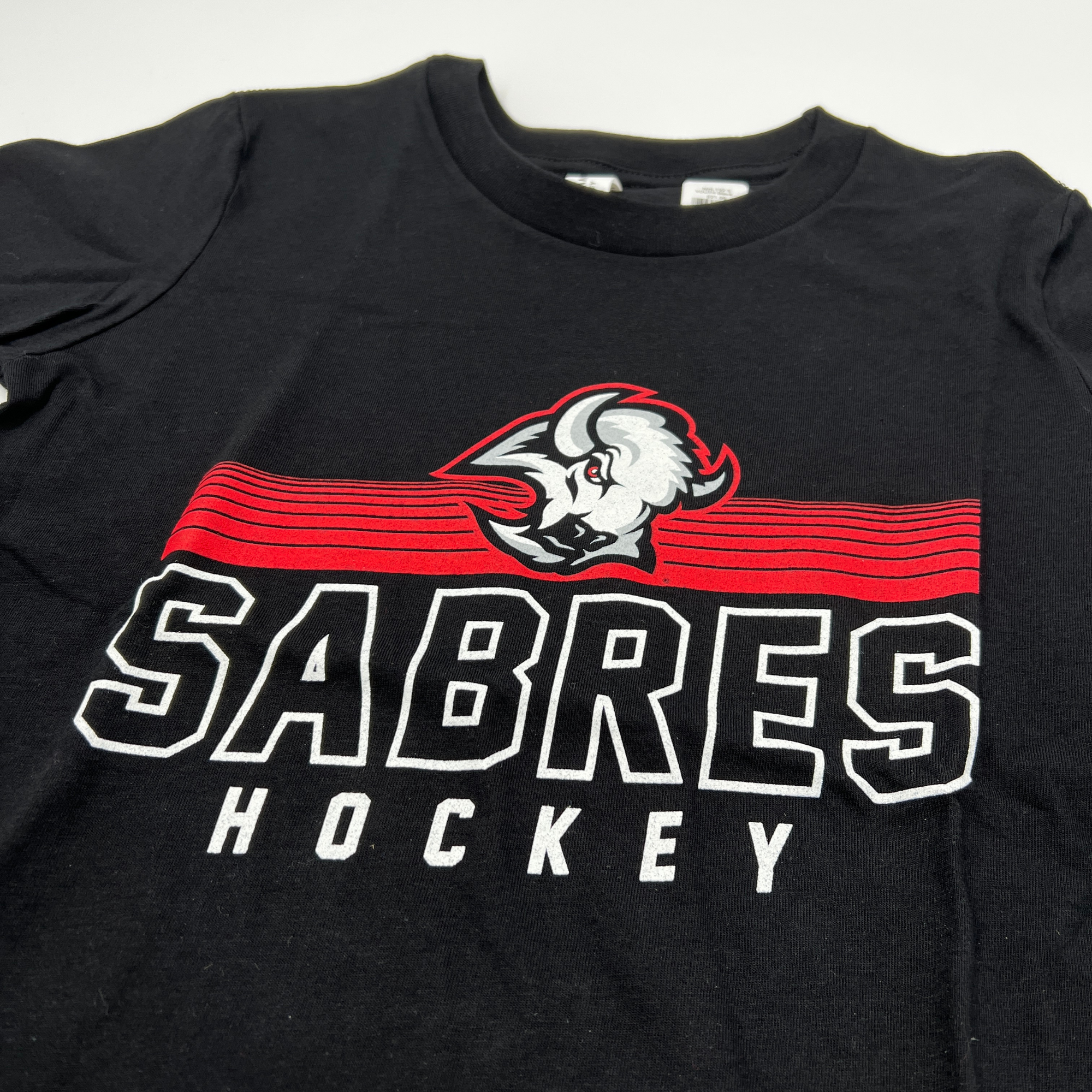 Youth Sabres Hockey Black Goat Head Short Sleeve Shirt