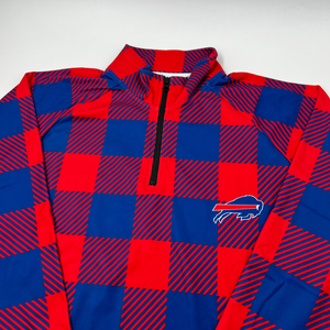 Buffalo Bills Printed Red and Blue Checkered Quarter Zip