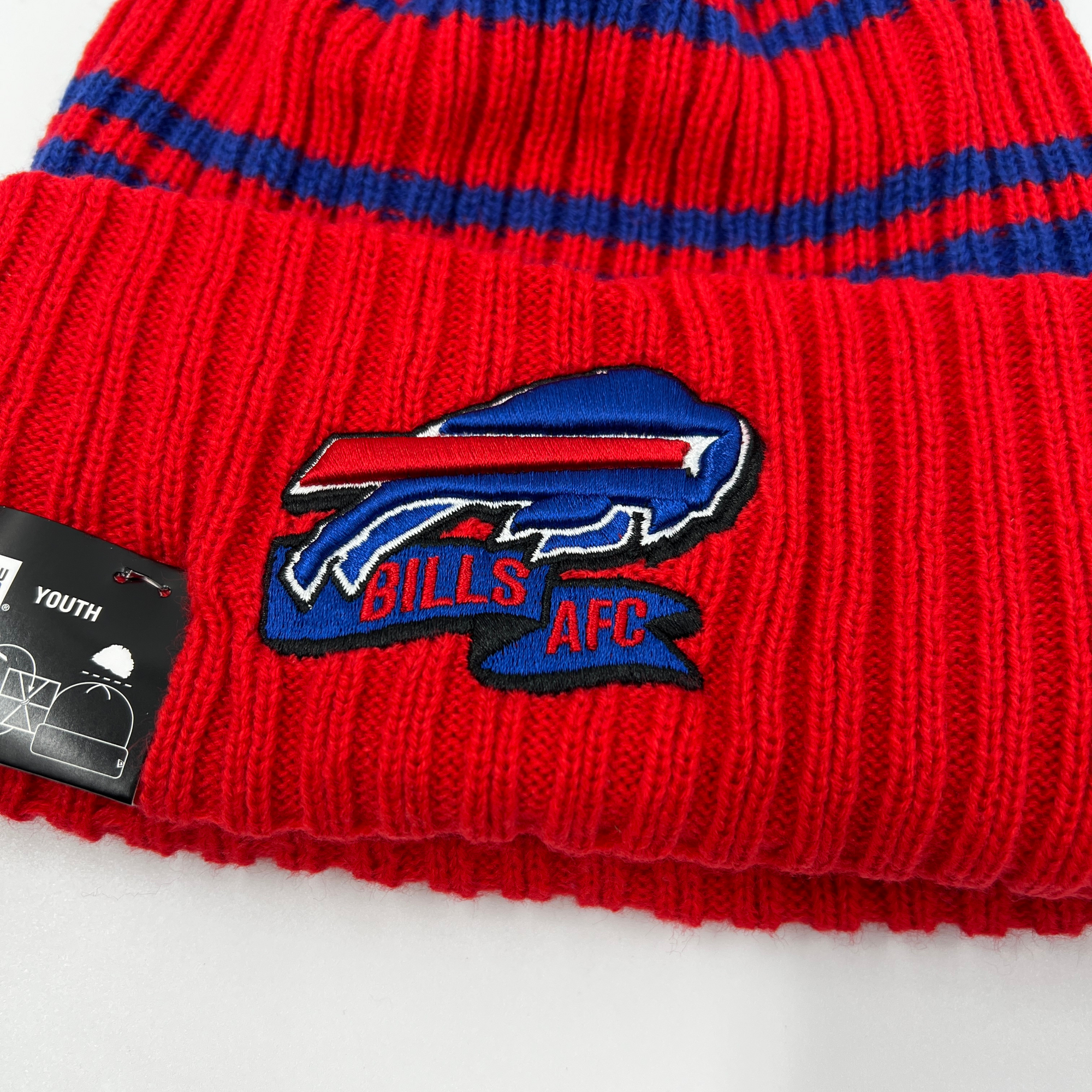 Youth Buffalo Bills Red and Blue Sideline Knit Hat